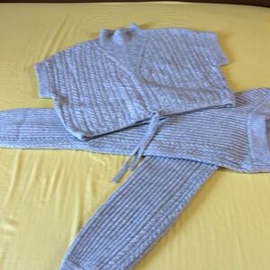 Heather Grey Cable Knit Suit